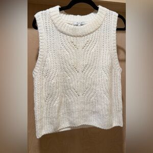Madewell Cream Cable Knit Sleeveless V-Neck Sweater Vest Size Small Preloved❤️